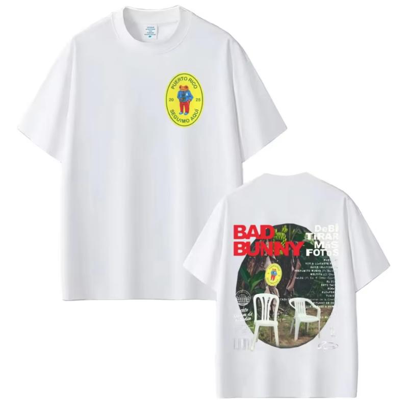 Unisexs And Unisexs Hiphop Tshirts Street Wear Rapper Bad Bunny Album Cover Tshirt Debi Tirar Mas Fotos Dtmf 2026 Tour Tshirt