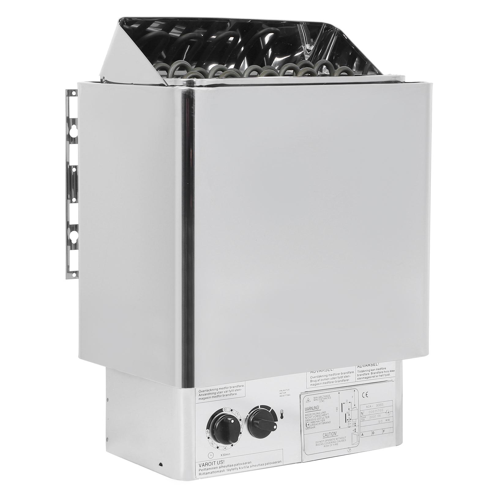 Chauffage Poêle Sauna Acier Inoxydable 9KW Pièce de Vie Salle de Bain Équipement SPA 220-380V