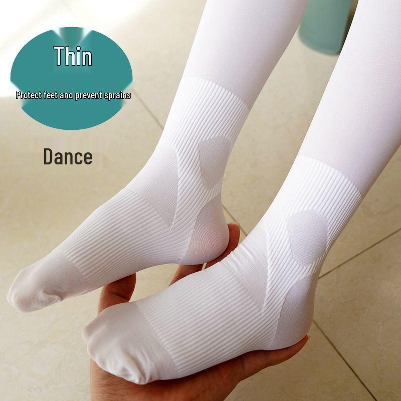 Girls' Summer 10D Thin Ballet Socks Velvet White Dance Pantyhose