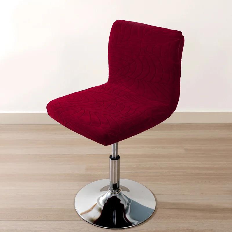 1Pc Stretch Bar Chair Covers Jacquard Short Back Chair Slipcovers Anti-Dirty Dining Seat Covers Wedding El Home Decor