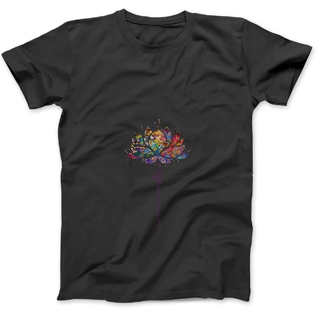 Damen Lotusblume Namaste Yoga Aquarell Meditation Zen Bohemian Tanktop Sweatshirt Hoodie Tanktop für Herren Damen Kinder Schwarz