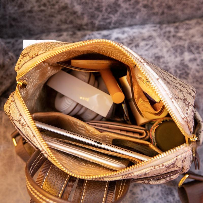 Echter Lederrucksack für Damen Neuer koreanischer Stil Modischer und vielseitiger Damenrucksack Trendmarke Große Kapazität