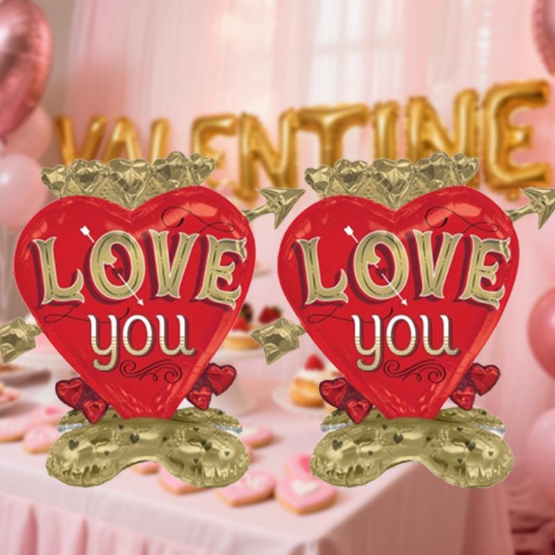 

2pc Hit Your Heart Valentine s Day base aluminum film balloon, suitable for Valentine s Day festival party decoration, engagement, wedding decoration