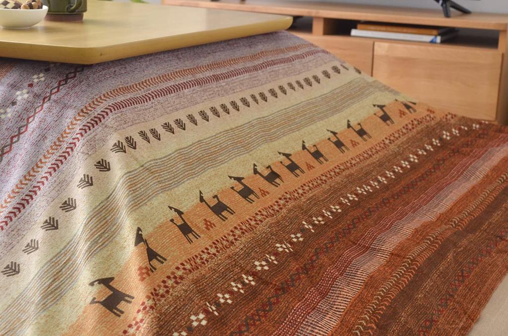 IKEHIKO Kotatsu Comforter, Rectangular, Radi, Approx. 210 x 250 cm, Orange, Washable #5185289
