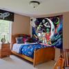 Trippy Astronaut Alien Space Tapestry Cool Galaxy Moon Pizza Print Wall Hanging For Teen Bedroom Dorm Room Decor Multiple Sizes