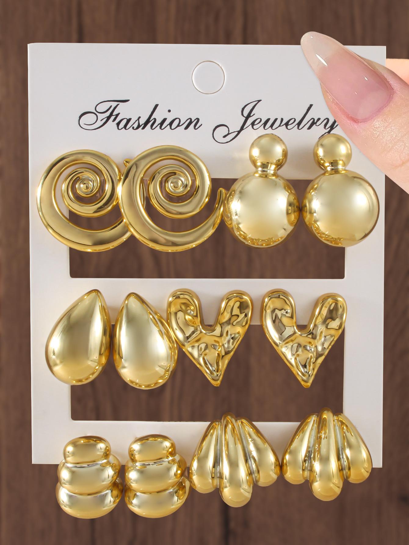 Hot Sale Love Geometric Styling Personality Earrings Exaggerated Earrings Female Gloss Resin Earrings