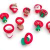Vánoční kroužky do vlasů Roztomilé čelenky 3D design Pokrývky hlavy Vánoční dárek Vánoční vlasové doplňky Vysoce pružné 10 ks/sada