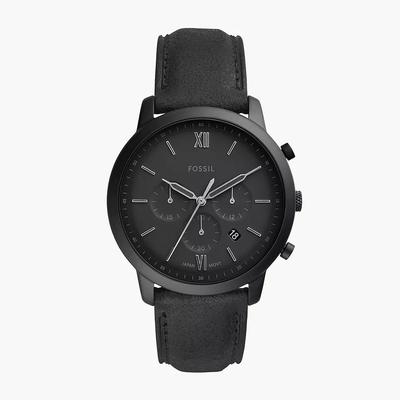 Neutra Men's Chronograph Watch - Blue Round Dial, Leather Strap, Business Casual FS5503