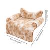 Soft Pet Bed with Bolsters Padded Textured Velvet Couch Cover Bolster for Cat