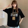 Coreano estate casual t-shirt larga donna streetwear harajuku lettera stampa manica corta t-shirt donna y2k top vestiti vintage