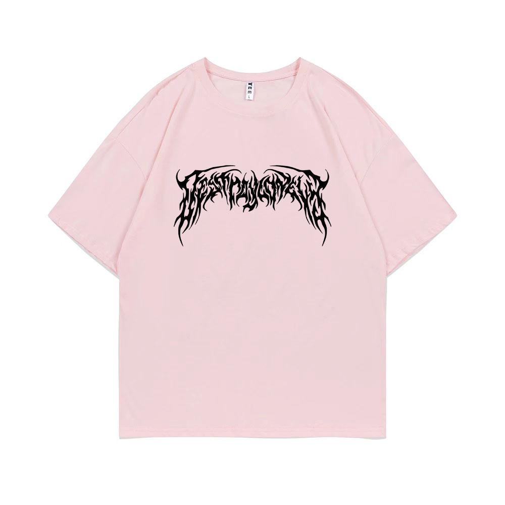 Rapper Destroy Lonely Logo Print T Shirt Man Oversized Cotton T-shirt Men Hip Hop Rock Punk Tshirt Short Sleeve Male Streetwear
