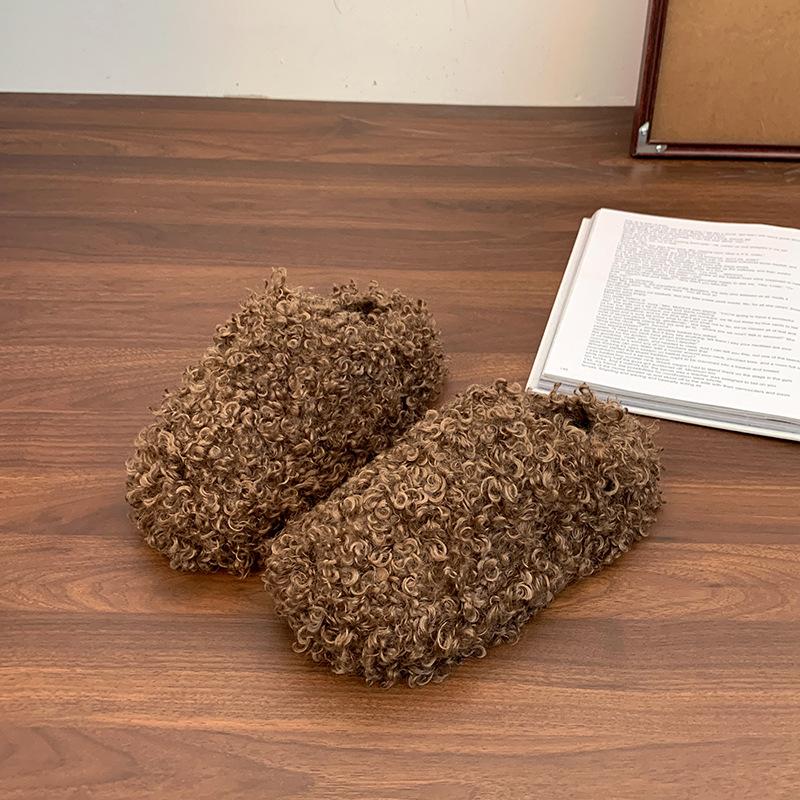 

Модные женские тапочки 2025 Осень Зима Модные Новые Удобные Пушистые Домашние Повседневные Тапочки Платформа Женские Ретро Теплые Плюшевые Туфли 41 кофейный