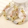 Huitan Attractive Hoop Earrings for Women Delicate Charming Bright Finger Accessories Graceful Noble Chic Ear Jewelry for Party