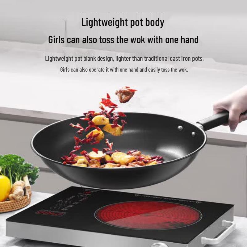 KOBACH Jianjiu Series 32cm Non-Coated Iron Wok