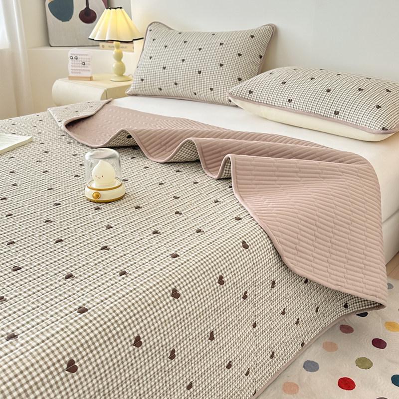 Washable Quilted Cotton Bedspread Set - Single, Printed, Thickened, All-Season Use