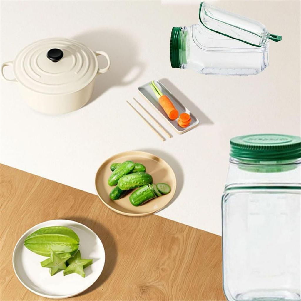 Auslaufsicherer Dressingbehälter mit Seitenöffnung und Deckel, Salat-Aufbewahrungsbehälter, Glas, Salatbehälter für Zuhause, Outdoor, Reisen und Party