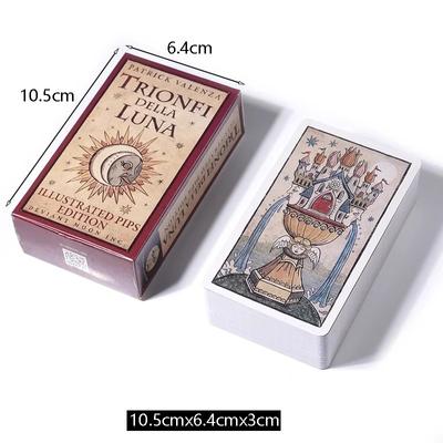 Trionfi Della Luna Tarot 78 Card Deck with PDF Guidebook Fortune Telling Card Game Travel Cersion Reversed Chakra Planet Zodiac
