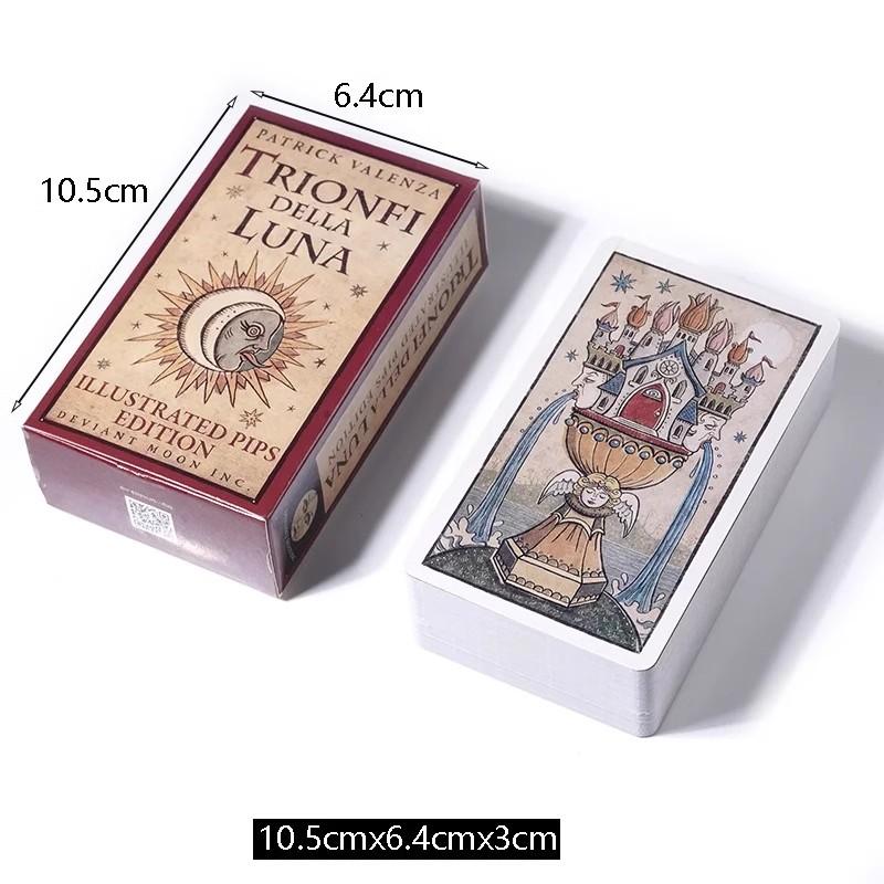 Trionfi Della Luna Tarot 78 Card Deck with PDF Guidebook Fortune Telling Card Game Travel Cersion Reversed Chakra Planet Zodiac