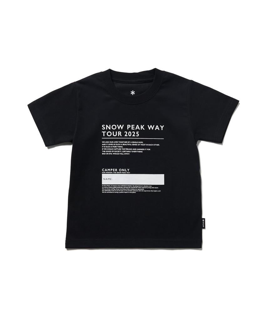 Snow Peak SPW Tour 2025 Short Kids' T-Shirt (TS-25SK102), Sleeve, Kids' T-Shirt