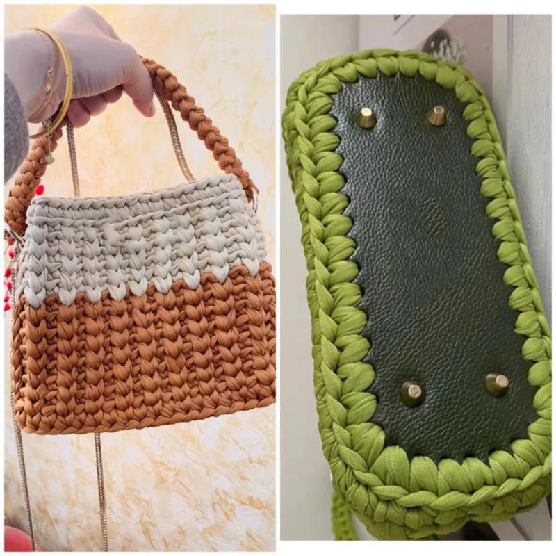 DIY Handcraft Bag PU Leather Bottom Pad 28*10cm Rectangular Handmade Base for Knitted Bag Making Accessories