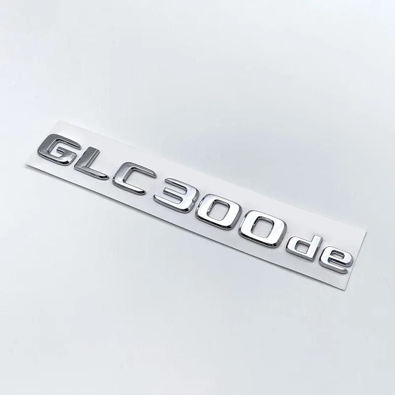 3D ABS Chrome Black Letters GLC300de GLC300e GLC350e GLC400e 4Matic Emblem for Mercedes-Benz GLC X253 Car Trunk Logo Sticker PI1