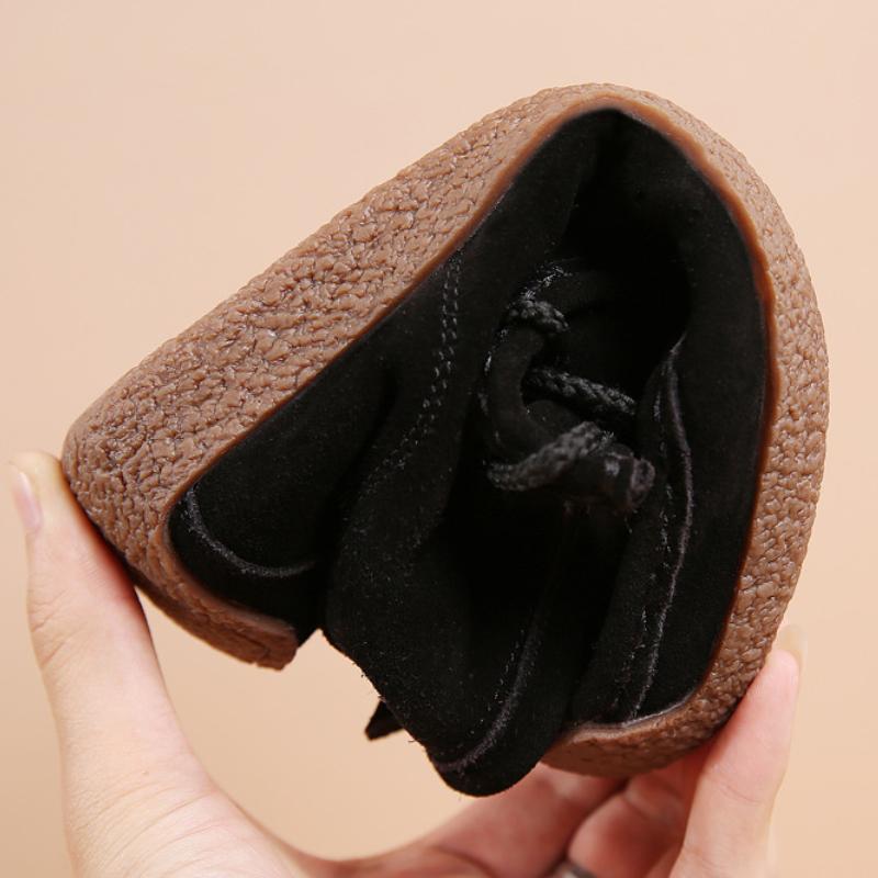 Plush Warm Women Short Boots Retro Cow Suede Flats Casual Walking Shoes Winter Snow Boots Soft-soled Mother Shoes