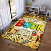 Colorful Cartoon Book-Themed Printed Carpet for Living Room Decor Suitable for use as an anti-slip for living room bedroom sofas