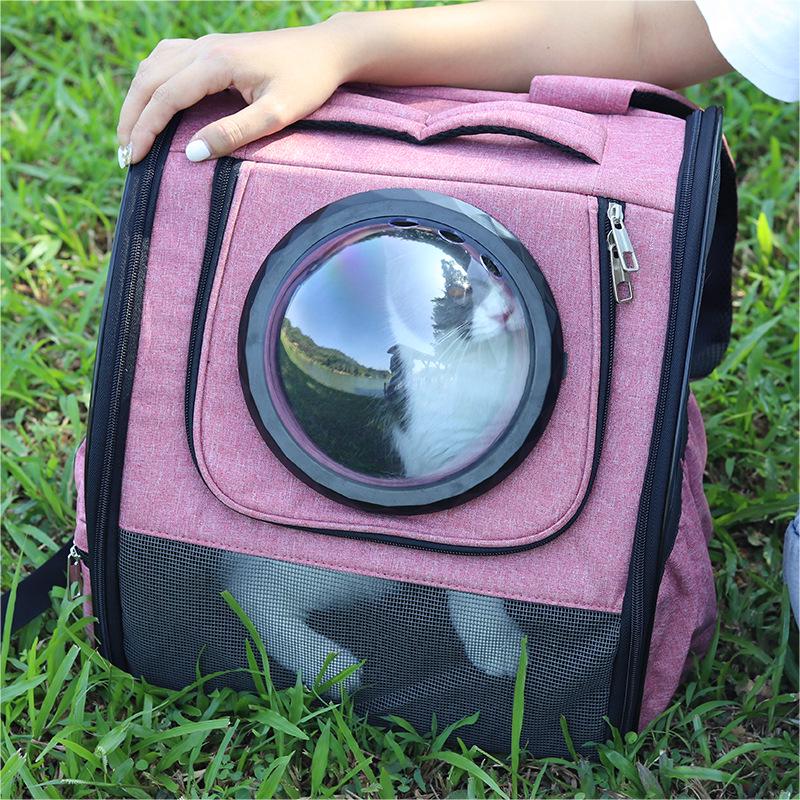 Breathable Transparent Cat Backpack with Detachable Double-Shoulder Design