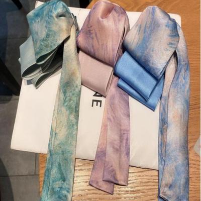 Čínské umění saténová mašle skřipcový klip - Duhovaný stužkový vlasový doplněk