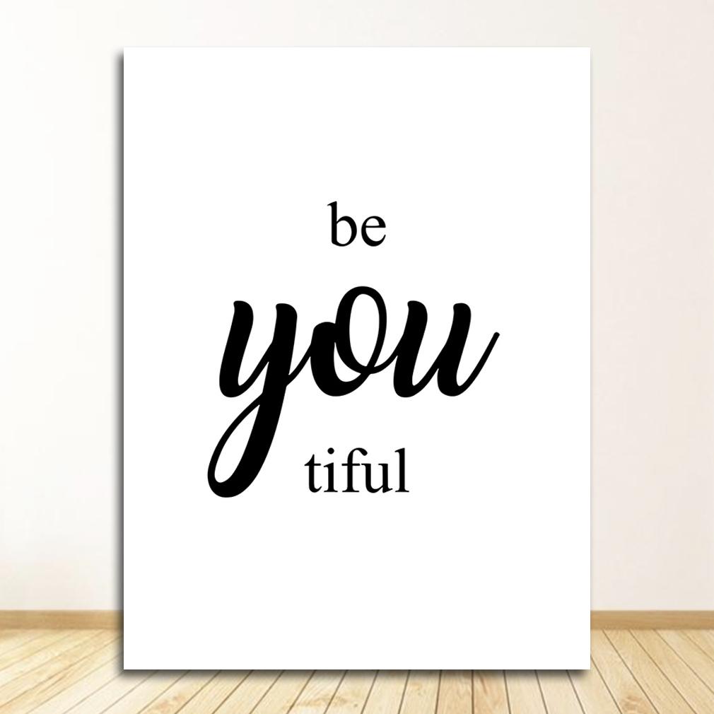 Simple Art Posters Home Decor Letters Print Canvas Painting Wall Art Fresh Minimalist for Living Room Picture