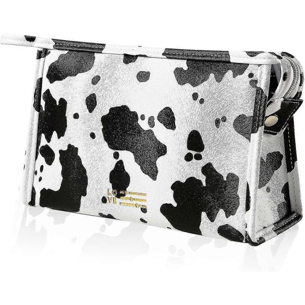 Milk Pattern Toiletry Bags, Makeup Travel Bag, Waterproof Portable Pu Toiletry Bag With Zipper - DD0