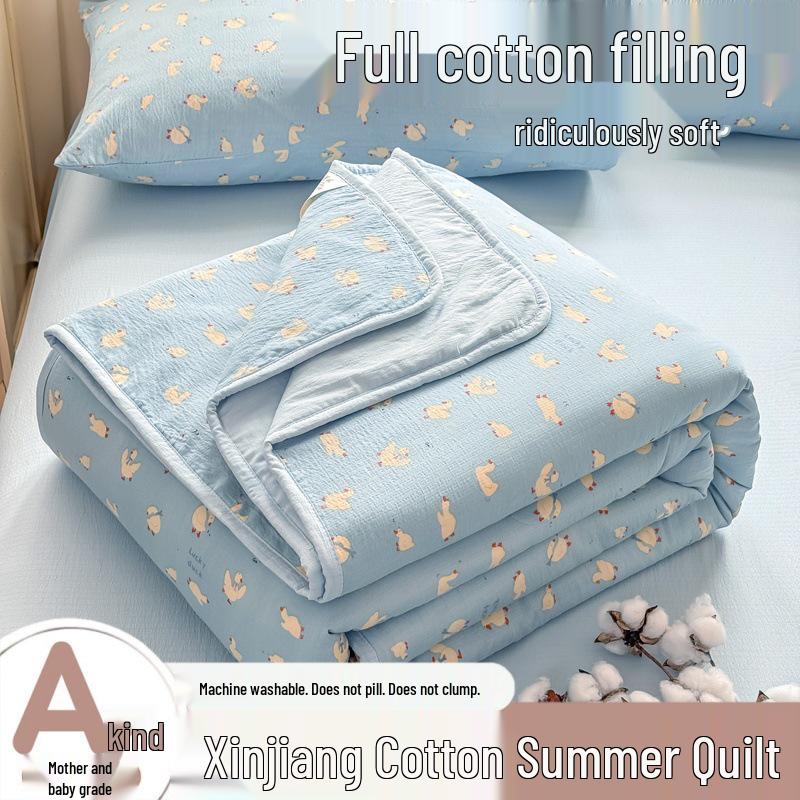 All-Cotton Summer Quilt: Lightweight, Breathable, Cooling Quilt for Dormitory and Home Use