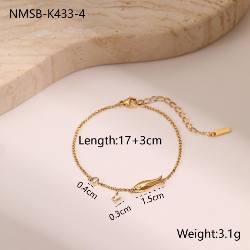 Edelstahlarmband mit 18 Karat vergoldetem Stern-Anhänger Zirkonia-Anhänger Eleganter Minimalistischer Damenschmuck