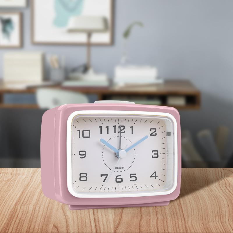 Students with Square Plastic Alarm Clock Simple Fashion Children Boys and Girls Get Up Artifact