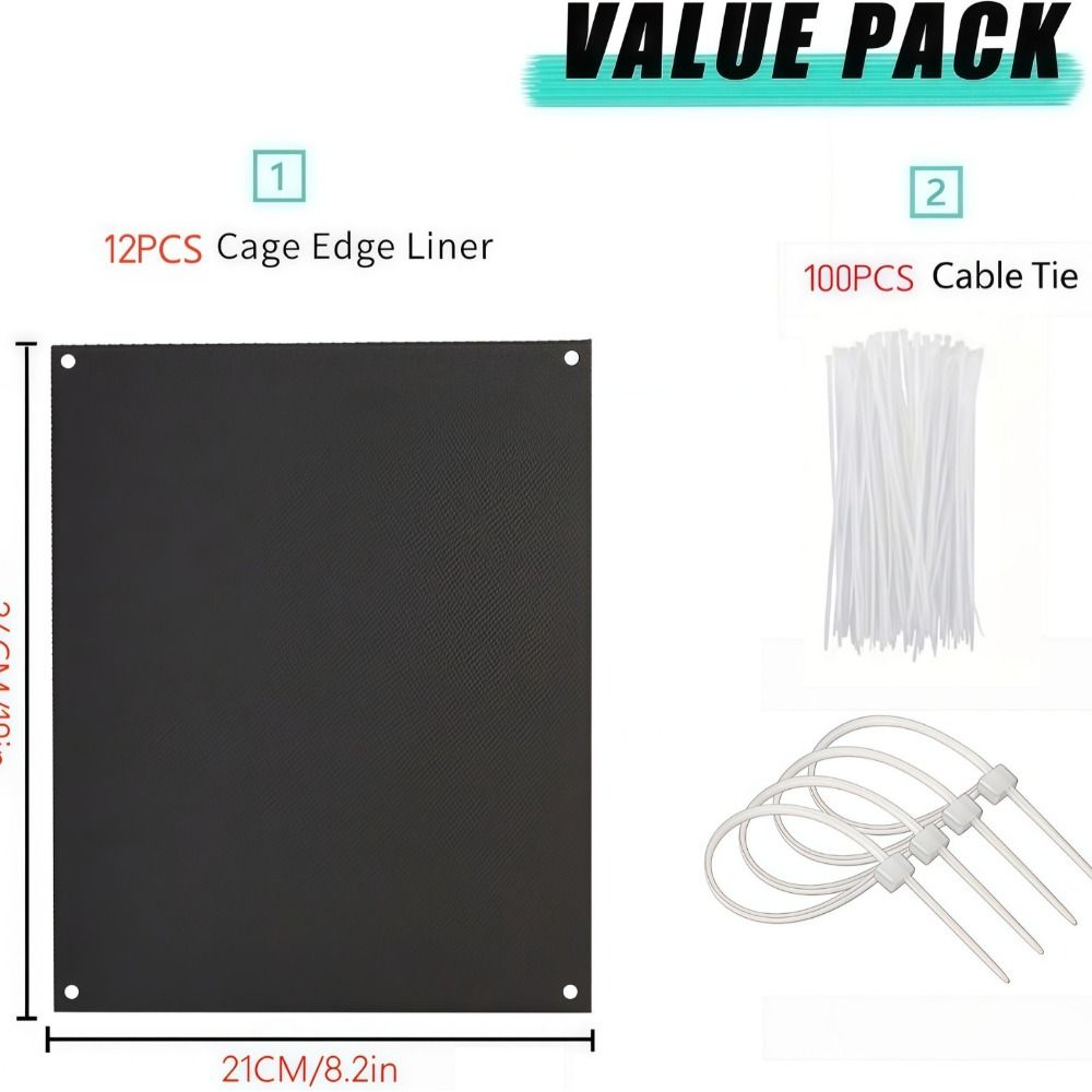 6/12Pcs Prevent Scatter Cage Protection with Zip Ties Guinea Pig Habitat Siding  Pet Cage