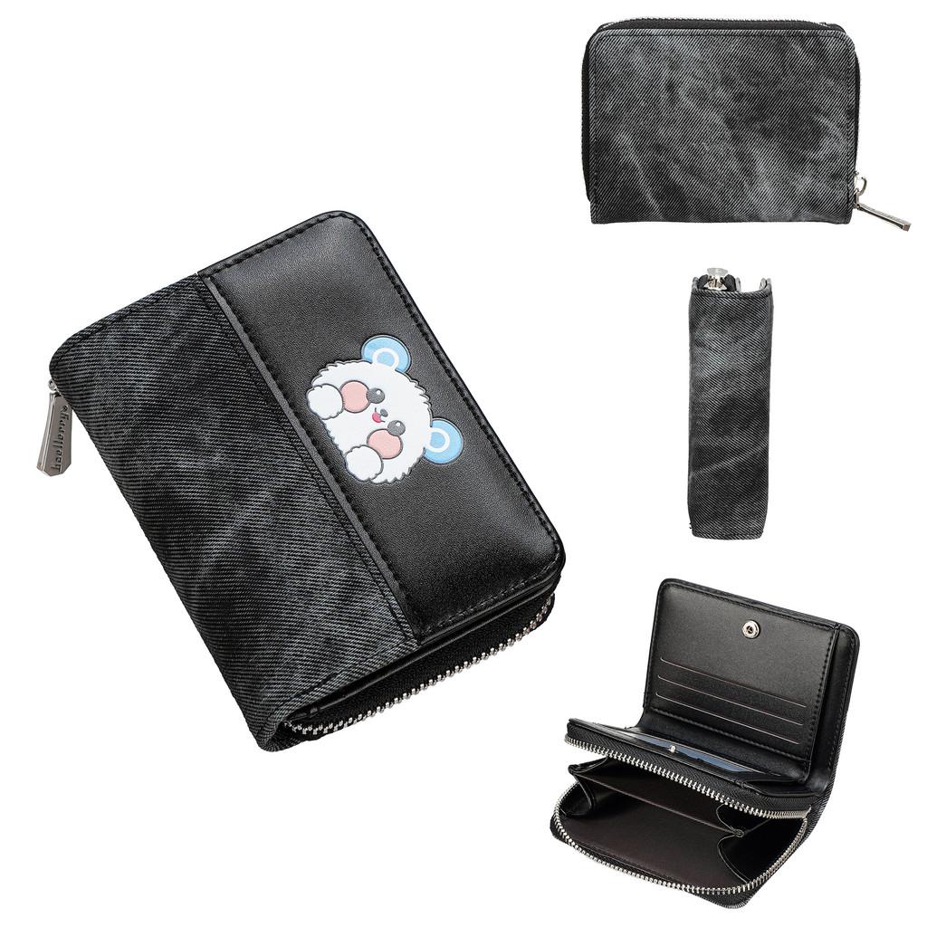 Compact Wallet Card Organizer With Pu Material And Anime Pattern For Casual Carry