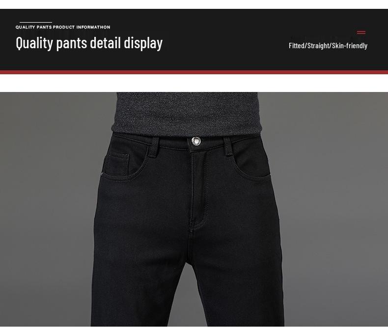 Men's Slim Fit Straight Leg Jeans - Elastic, Versatile, Wear-Resistant, Casual Business Pants for Spring & Autumn