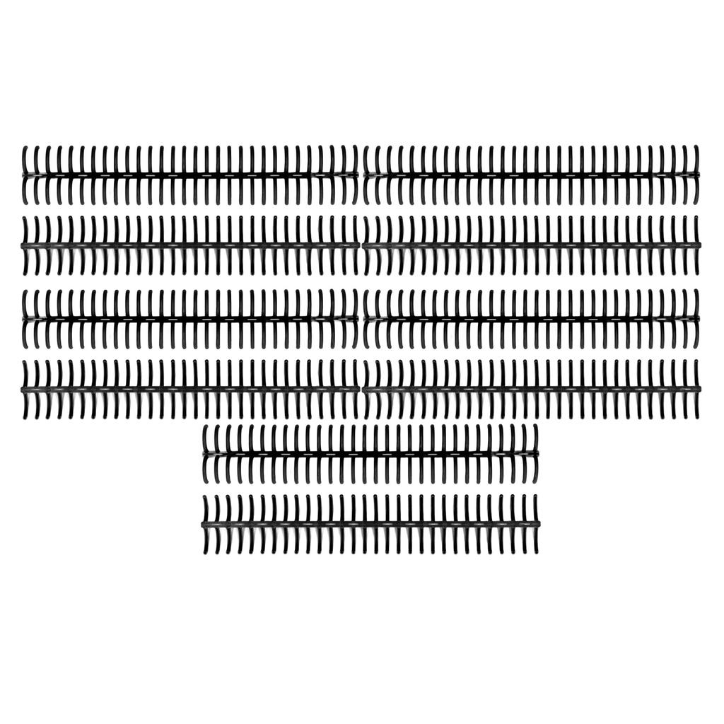 10PCS Plastic Binding Spines 19mm 30 Rings Comb Binder Compatible with A4 B5 A5 Paper Size 150 Sheets Capacity Black