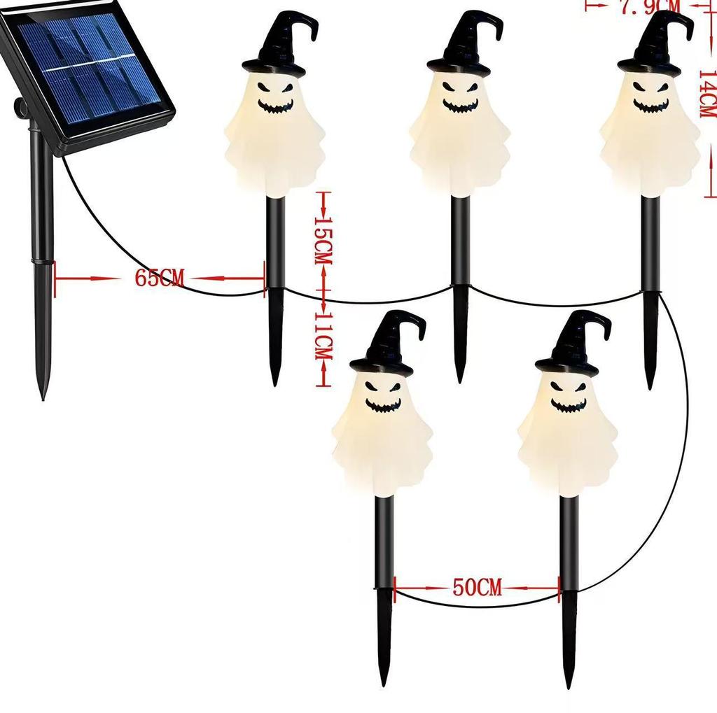 Solar-Powered Halloween Pumpkin Skeleton Ground Lights - Waterproof Outdoor Garden Decor
