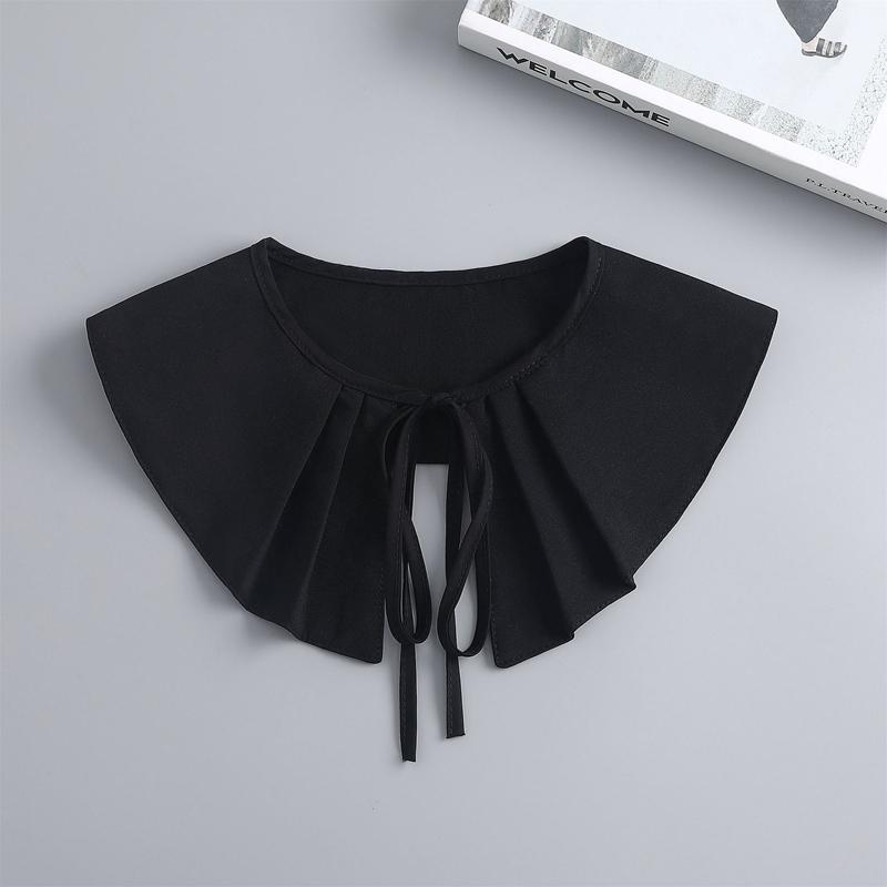 Detachable Ruffle Shawl Wrap Fake collar Sweater Lapel Blouse Top Pleated Decorative Collar Capelet Clothes Accessories