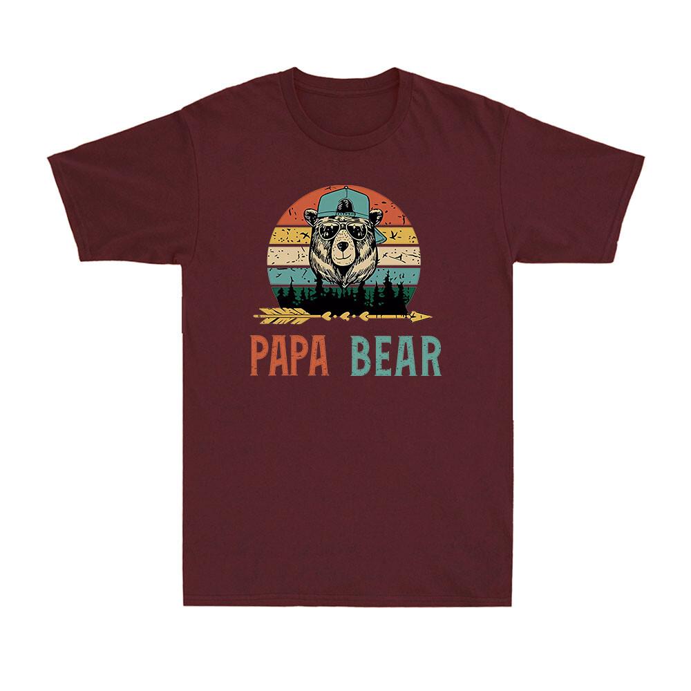Papa Bear Father s Day For Dad Gift Vintage Novelty Funny Joke Men s T-Shirt S разноцветный