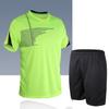 Men's 2025 New Quick Short Sleeve Shorts Set for Men's Leisure Sports Running Fitness T-shirt Shorts Set for Quick Drying