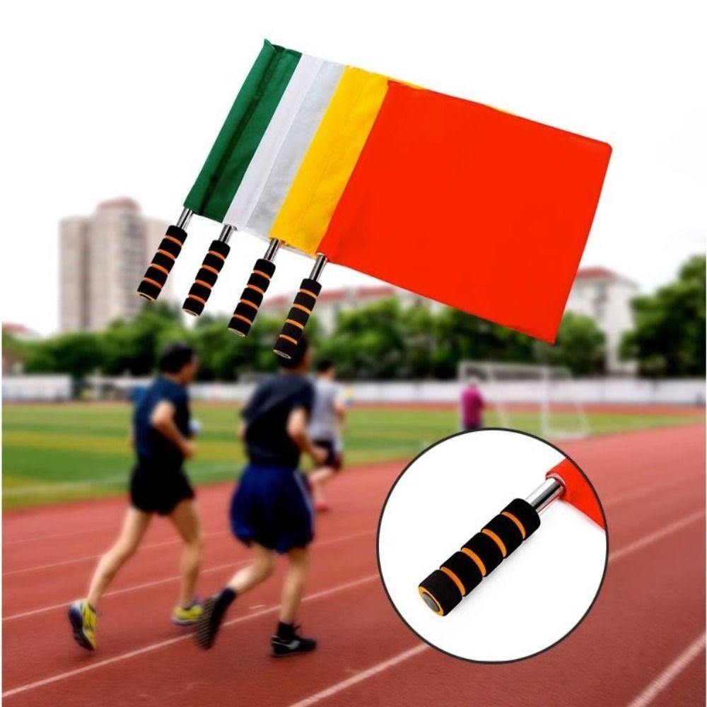 Professional Referee Flag Multi-color with Sponges Handle Linesman Flags Waterproof Signal Flags Volleyballs Football Supplies