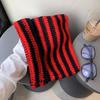 Women S Striped Knit Beanie With Cat Ears Pointed Ear Flap Hat