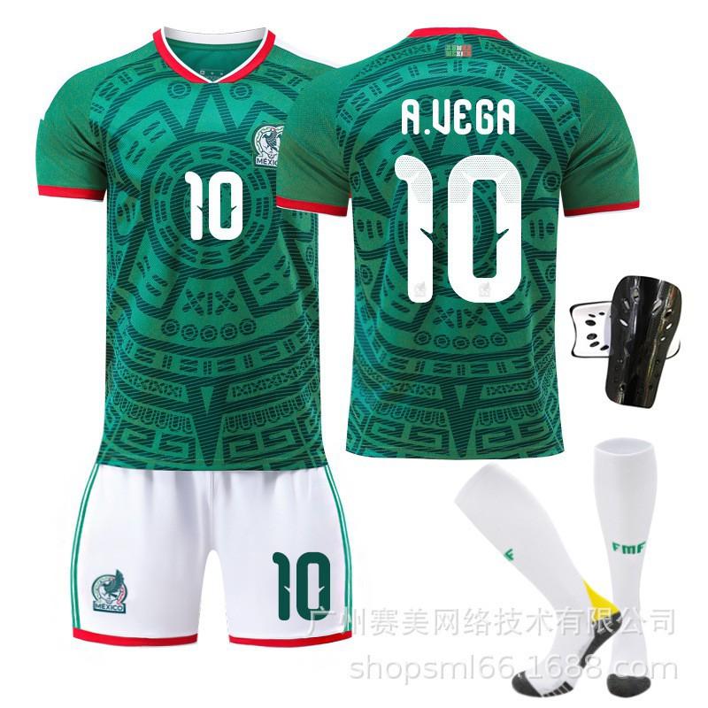 Weltmeisterschaft Mexiko Heim Nr. 9 Raul 11 Jimenez 14 Trikot-Set Kinder-Fußballuniform