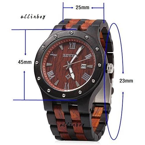 Skybow Men's Natural Wood Watch with Calendar, High-Precision, Perfect Gift for Men, Celebrating Entrance Ceremonies, Employment, Birthdays, and Weddi