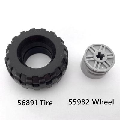 Rainbow Pig MOC Teile Rad 55982 + 56891 Reifen 37 x 18R High-Tech kompatible Bausteine ​​DIY Bausteine ​​Partikel Spielzeug Geschenk