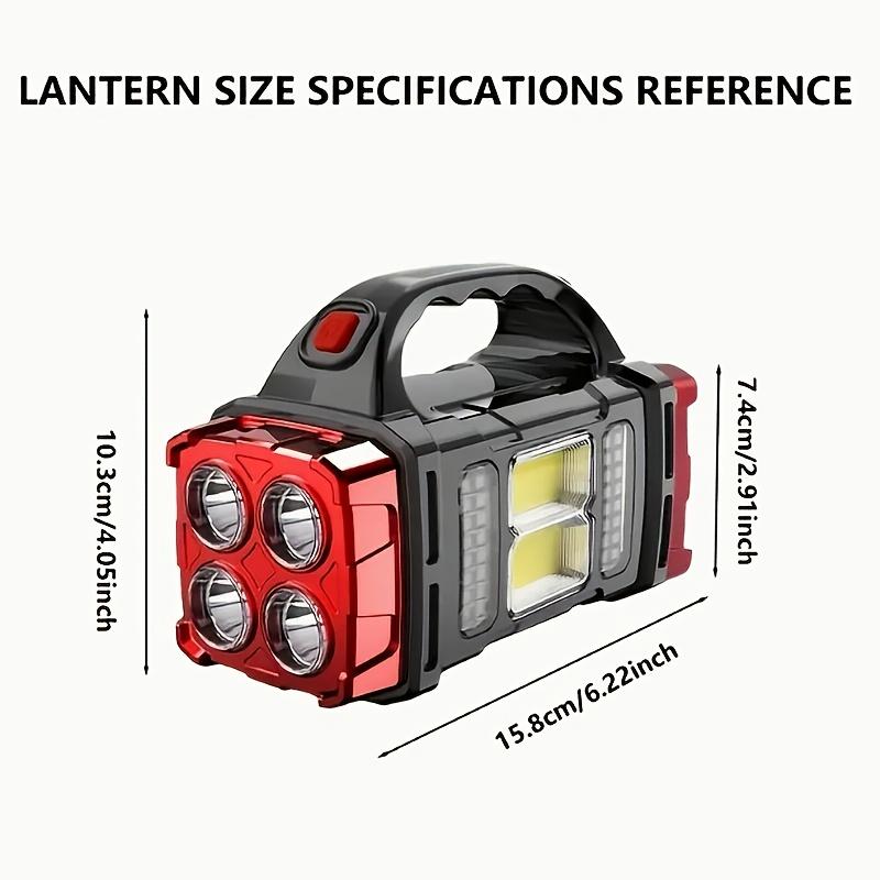 Portable Solar Flashlight, LED Handheld Flashlight, COB Floodlight,4 Modes Rechargeable Emergency Work Light, Suitable for Hiking,maintenance,fishing
