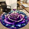 1PC Floral Art Office Round Rug, Non Slip, Soft and Durable Office Rug for Interior Decoration, Perfect for Office