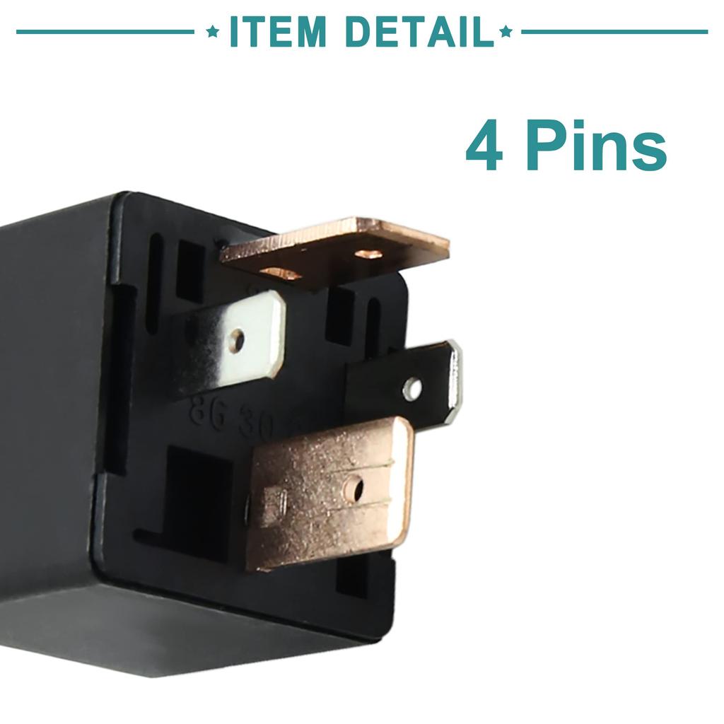 ACROPIX Car Relay 4 Pin 80A Universal Car Vehicle Motor with Fuse Relay Harness Black 1 Pack